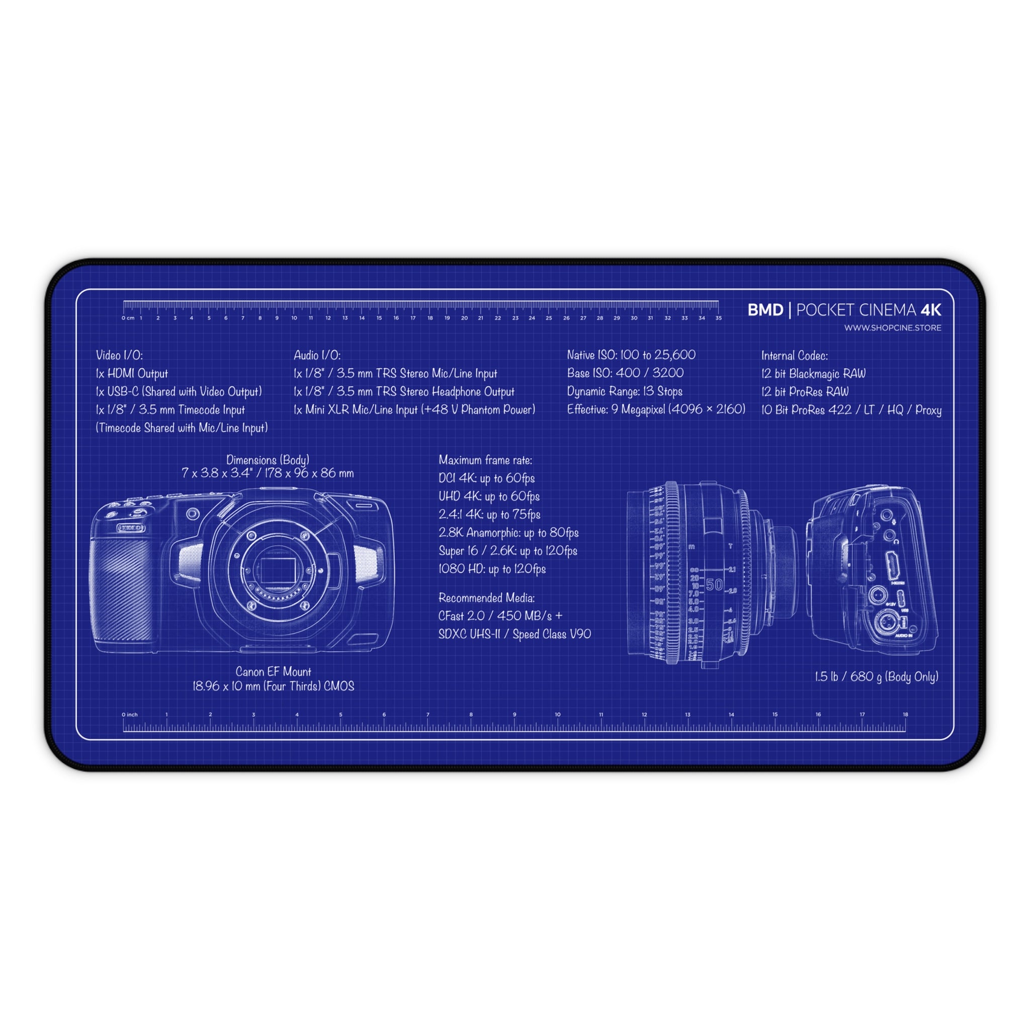 Pocket Cinema 4k | Blueprint Camera Mat