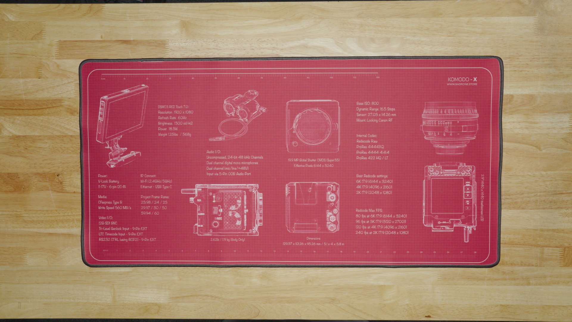 RED Komodo-X | Blueprint Camera Mat